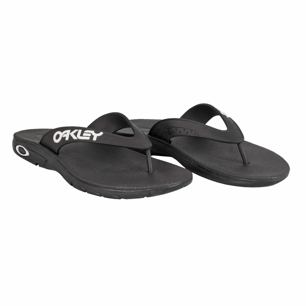 Oakley B1B Flip Flops Mens Size 11 Blackout New Sporty Casual Sandals - Picture 2 of 7